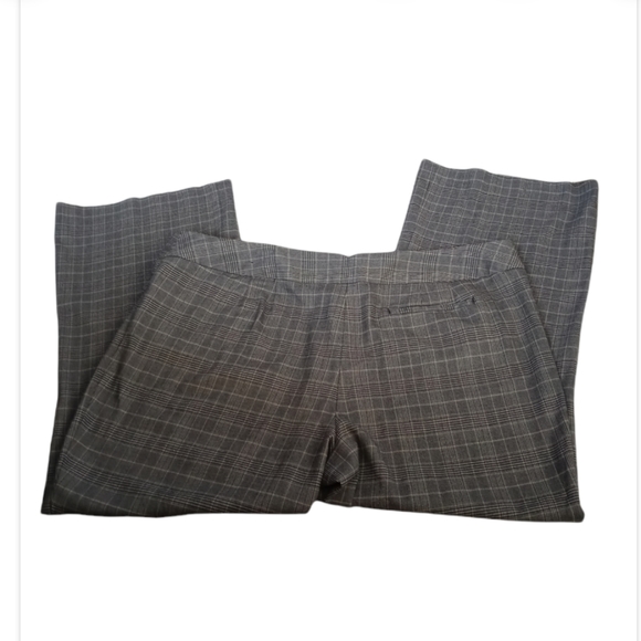 Lane Bryant Gray Plaid Womens Wide Leg Trousers Button up Zip Closure Size 24 - Picture 2 of 7